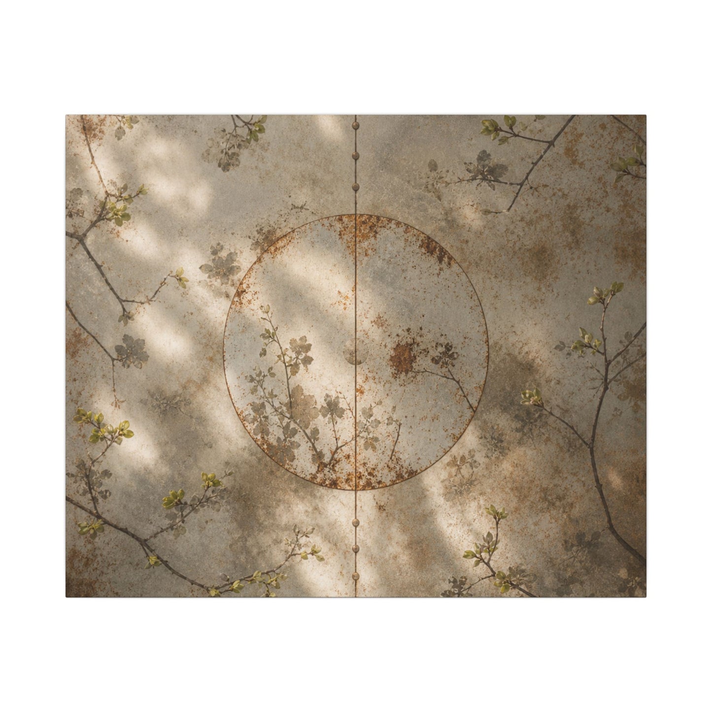 Japandi Rust Patina in Dappled | Japanese Pattern Canvas Art