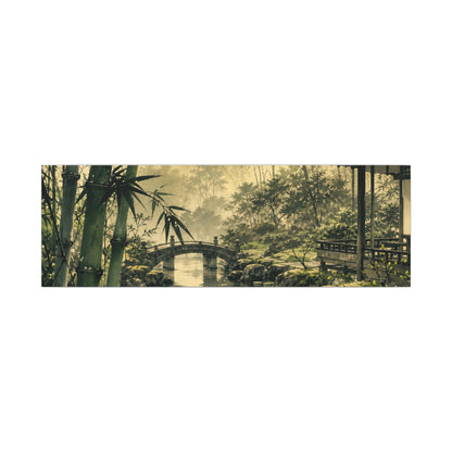Moonlit Garden Sumi E Canvas Art | Calm Zen Art