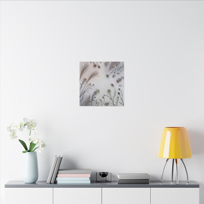 Dried Flowers Japanese Pattern Canvas Art | Elegant Japandi Art