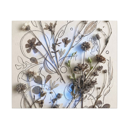 Dried Flowers Minimal Line Canvas Art | Elegant Japandi Art