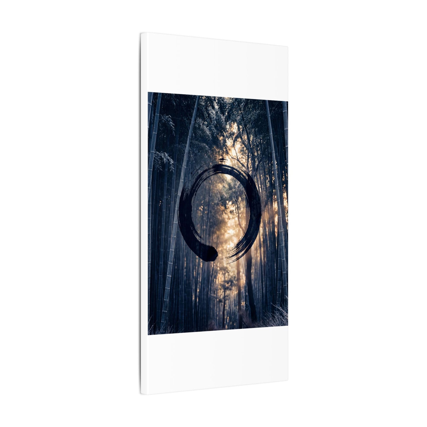 Bamboo Grove Canvas Art | Winter Zen Enso Art