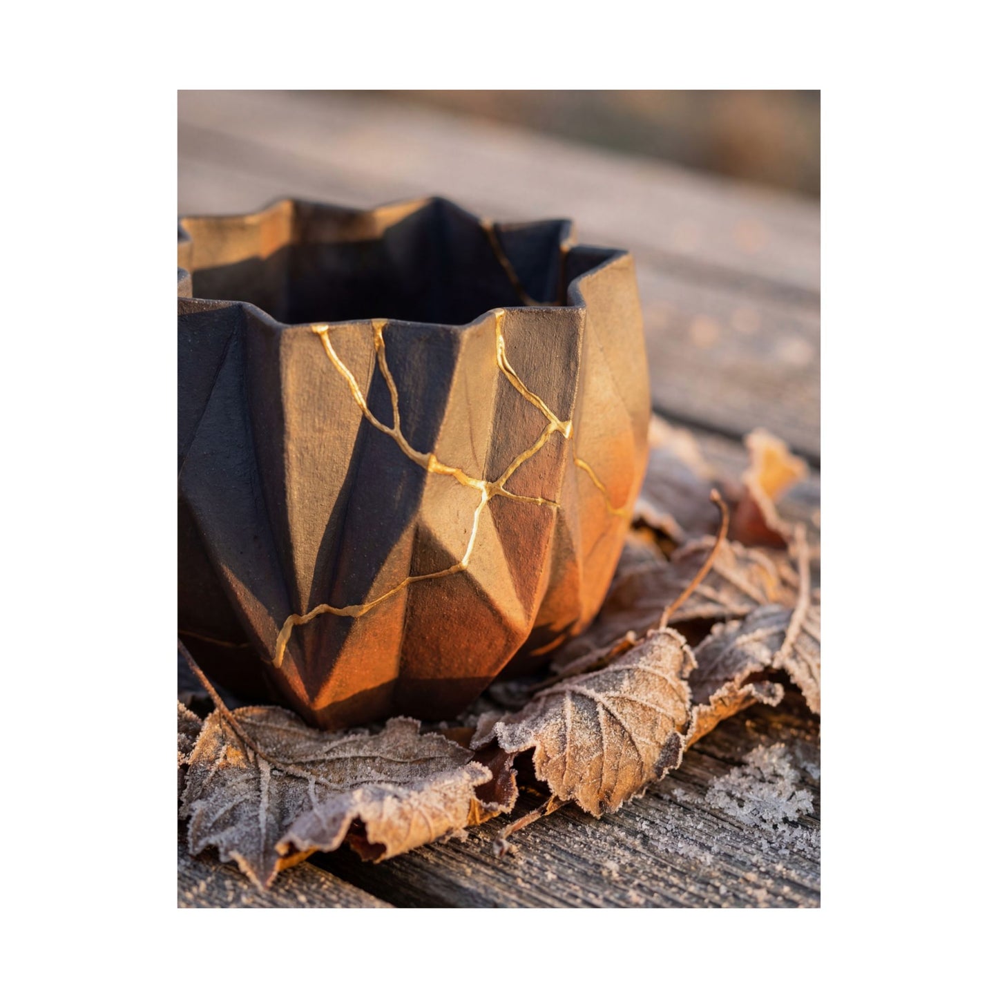 Golden Hour Paper Fold Wall Art Print - Kintsugi Seijaku