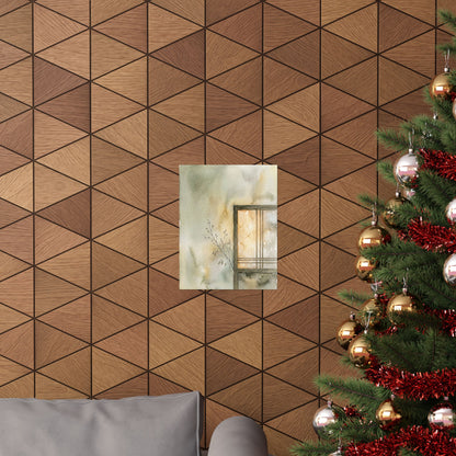 Shoji Screen Winter Wall Art Print | Japandi Earthy Design