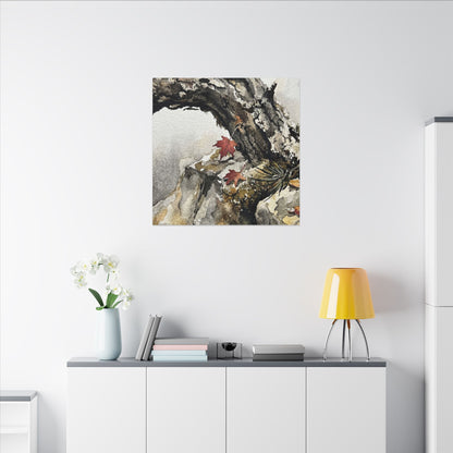 Pine Tree Autumn Canvas Art | Japandi Earthy Design