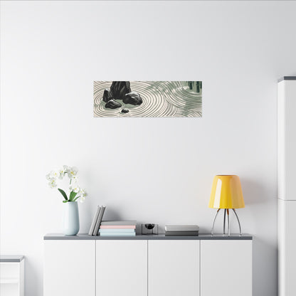 Shibui Rock Garden Canvas Art - Zen Ukiyo E Inspired