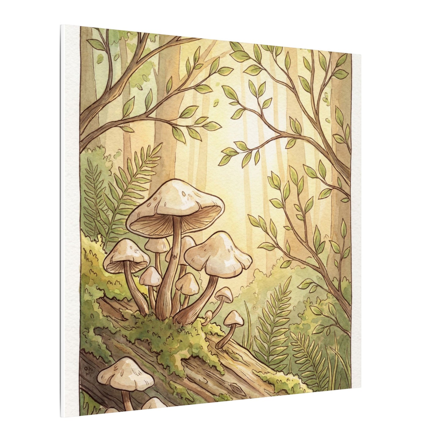Spring Wild Mushrooms Mushroom Illustration Canvas Art | Cozy Decor