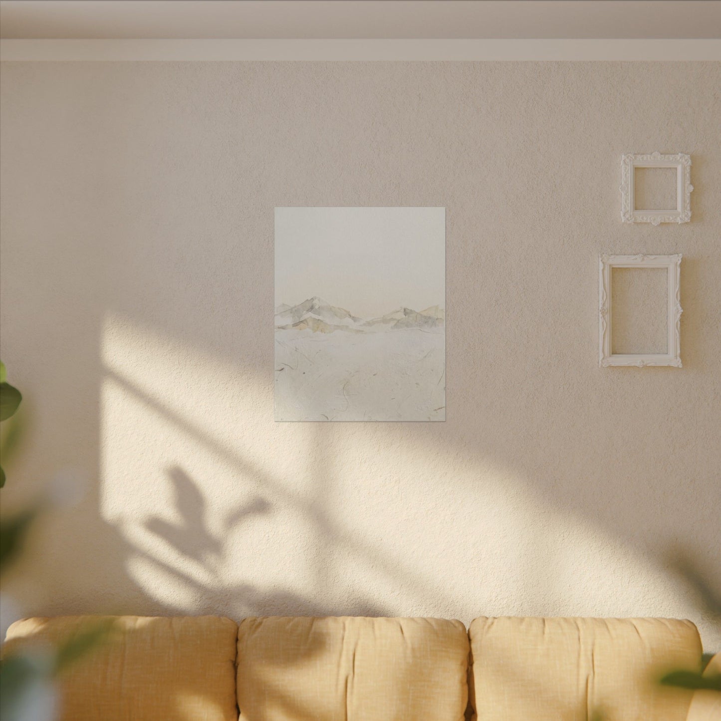 Mountain Mist Winter Canvas Art | Japandi Warm Design
