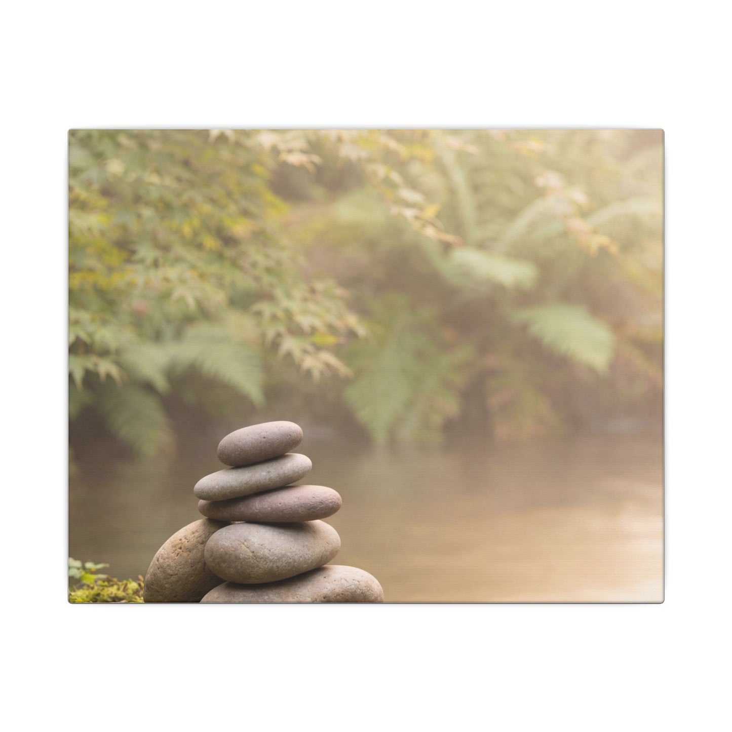Cozy River Stones Canvas Art - Japanese Pattern Japandi