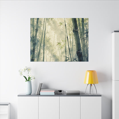 Bamboo Grove Spring Canvas Art | Zen Serene Design
