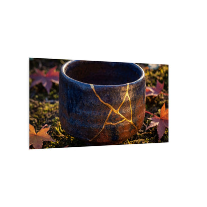 Kanso Moonlit Garden Canvas Art - Kintsugi Gold Repair