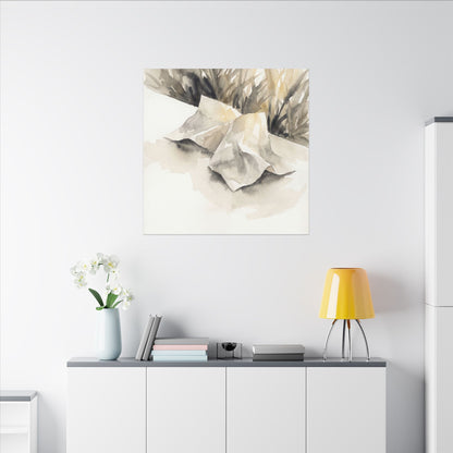 Paper Fold Watercolor Canvas Art | Warm Japandi Art