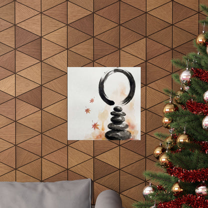 Tranquil River Stones Wall Art Print - Enso Zen