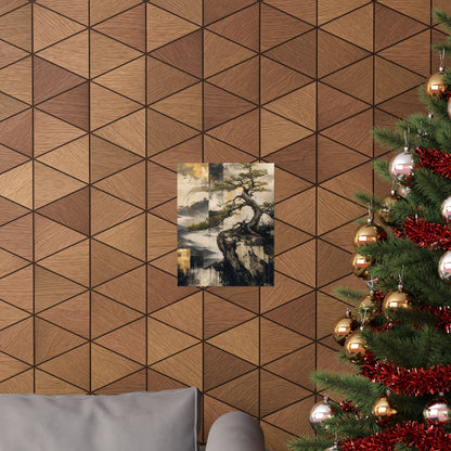 Pine Tree Japanese Pattern Wall Art Print | Cozy Japandi Art