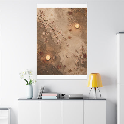 Cherry Blossom Canvas Art | Autumn Japandi Japanese Pattern Art