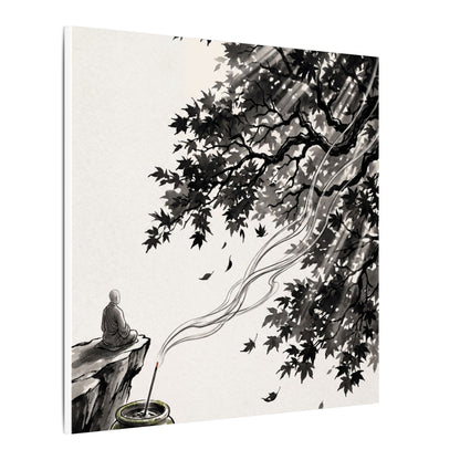 Serene Incense Smoke Canvas Art - Ukiyo E Inspired Zen