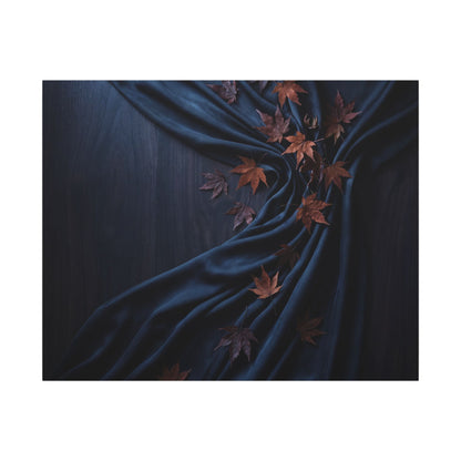 Silk Drape Autumn Canvas Art | Dark Japandi Sophisticated Design