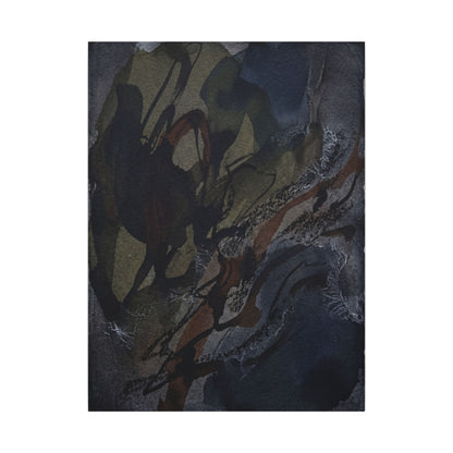 Shadow Play Winter Canvas Art | Dark Japandi Luxurious Design