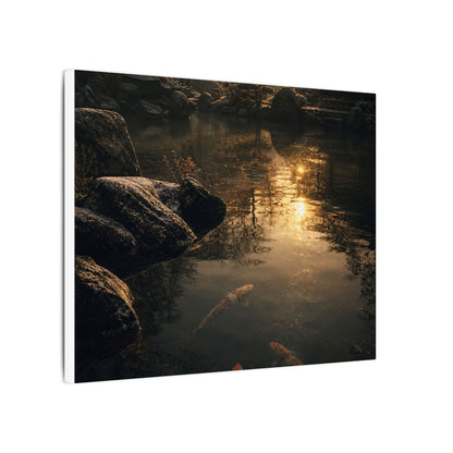 Winter Koi Pond Shadow Zen Canvas Art | Bold Decor