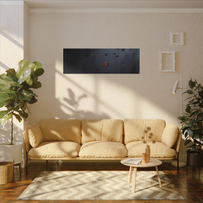 Autumn Cherry Blossom Charcoal Ink Canvas Art | Atmospheric Decor
