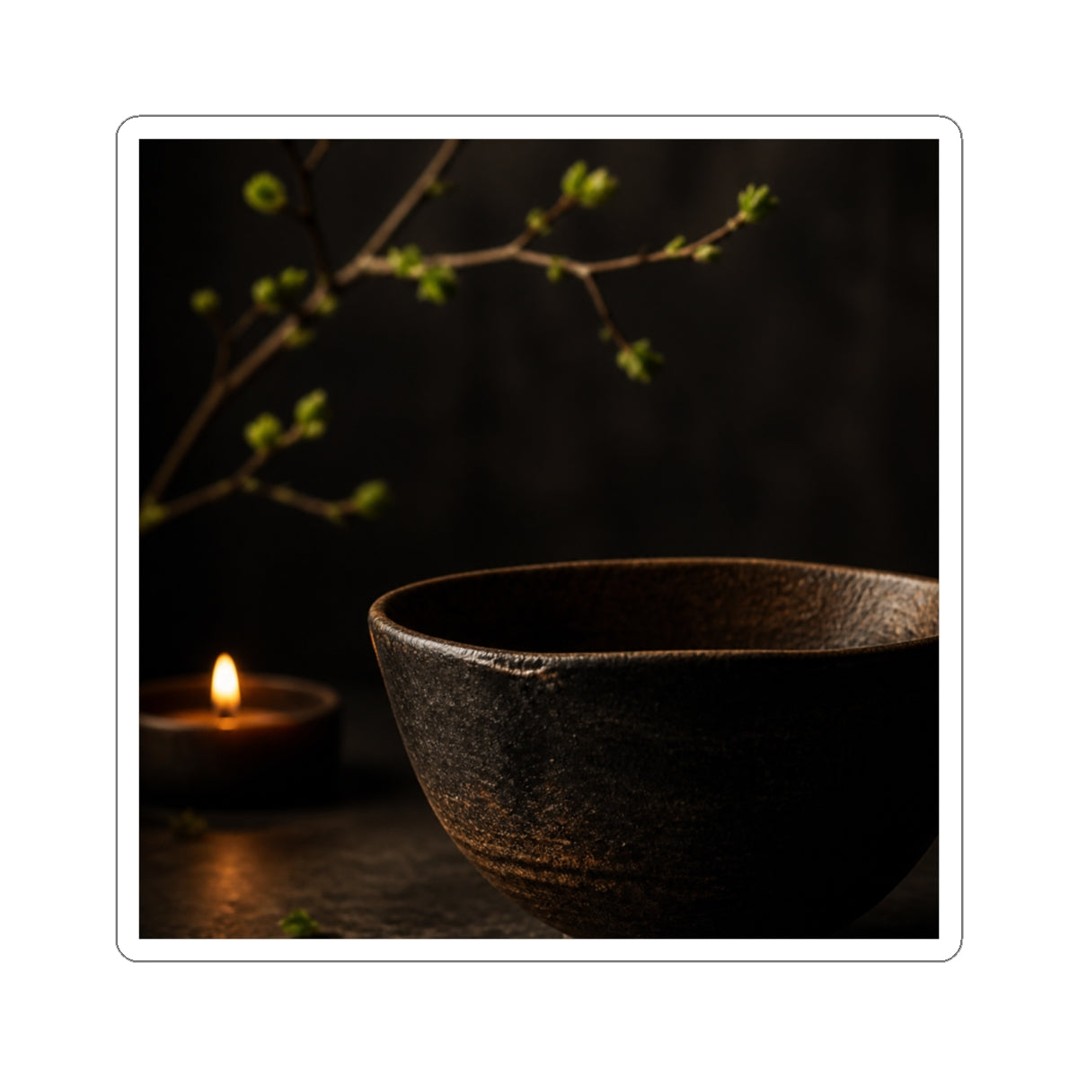Ma Ceramic Bowl Sticker - Dark Japandi Shadow Zen
