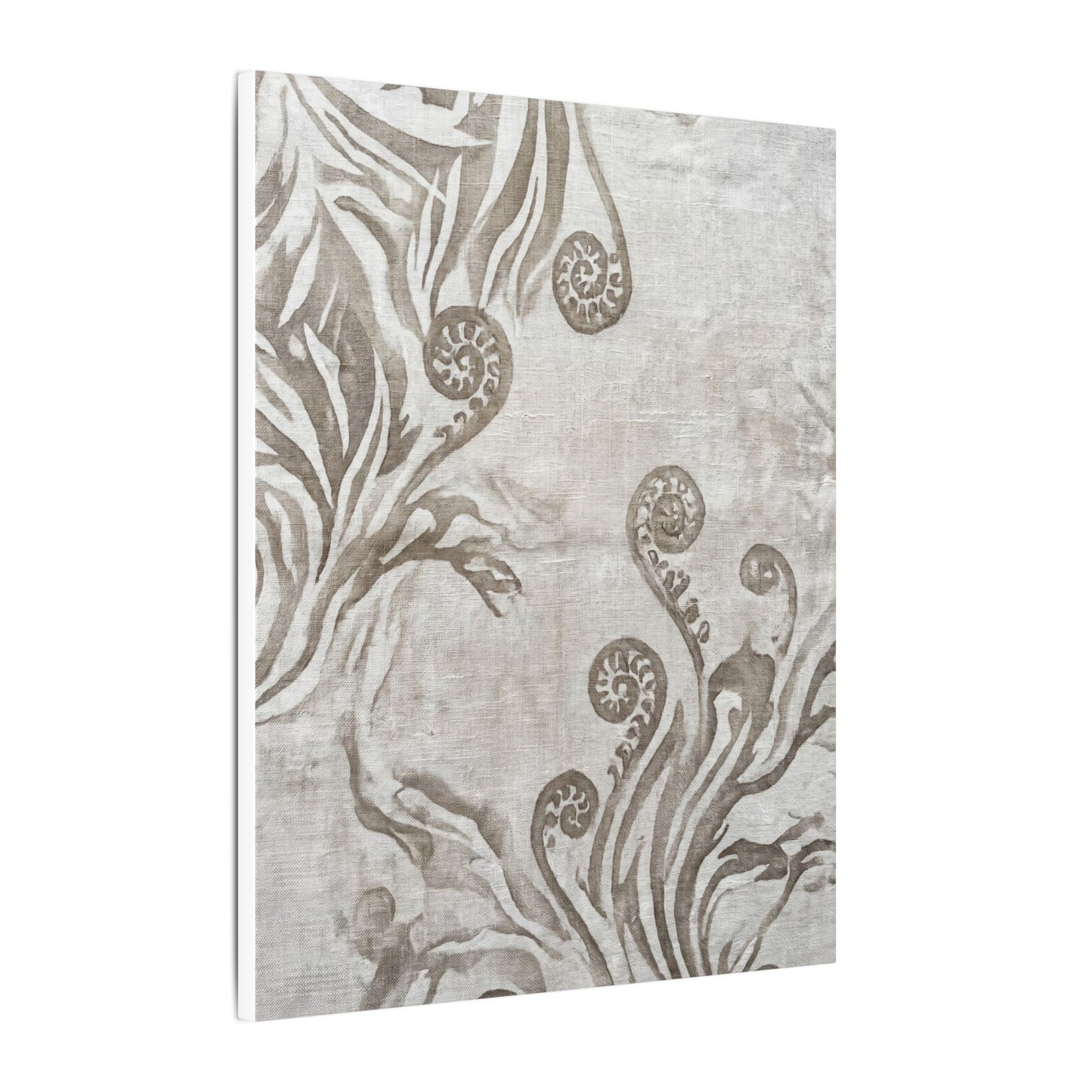 Japandi Fern Unfurling in Overcast | Japanese Pattern Canvas Art