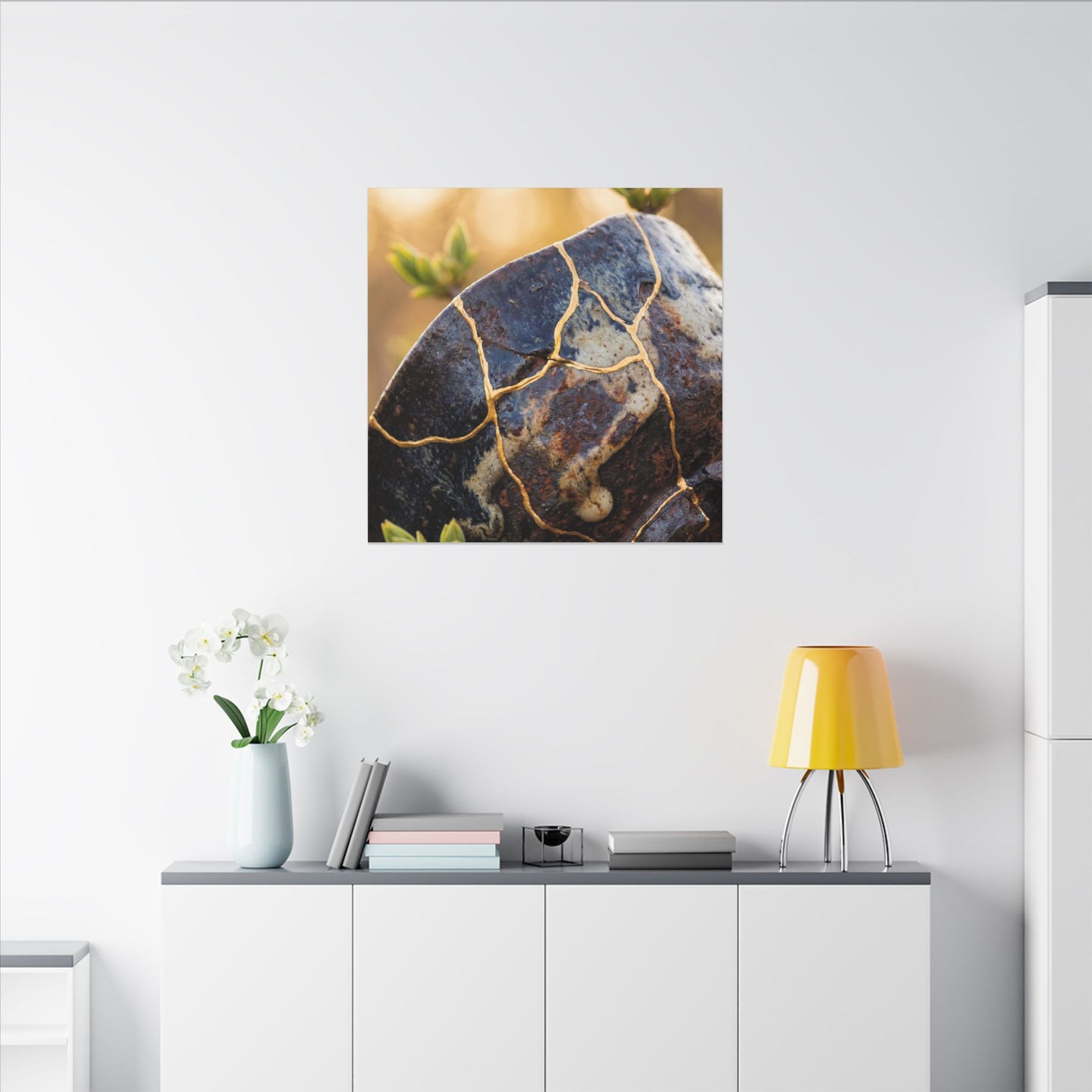 Fukinsei Rust Patina Canvas Art - Kintsugi Gold Repair