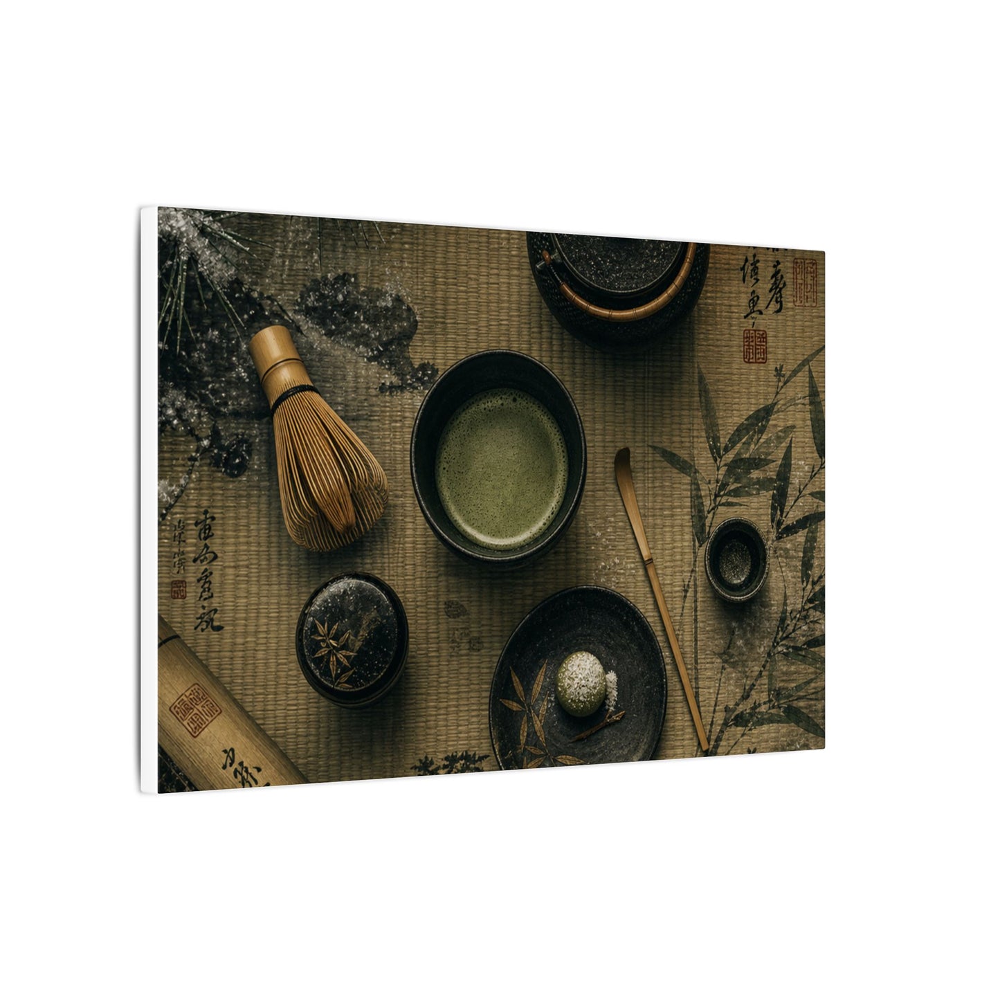 Tea Ceremony Canvas Art | Winter Zen Ukiyo E Inspired Art