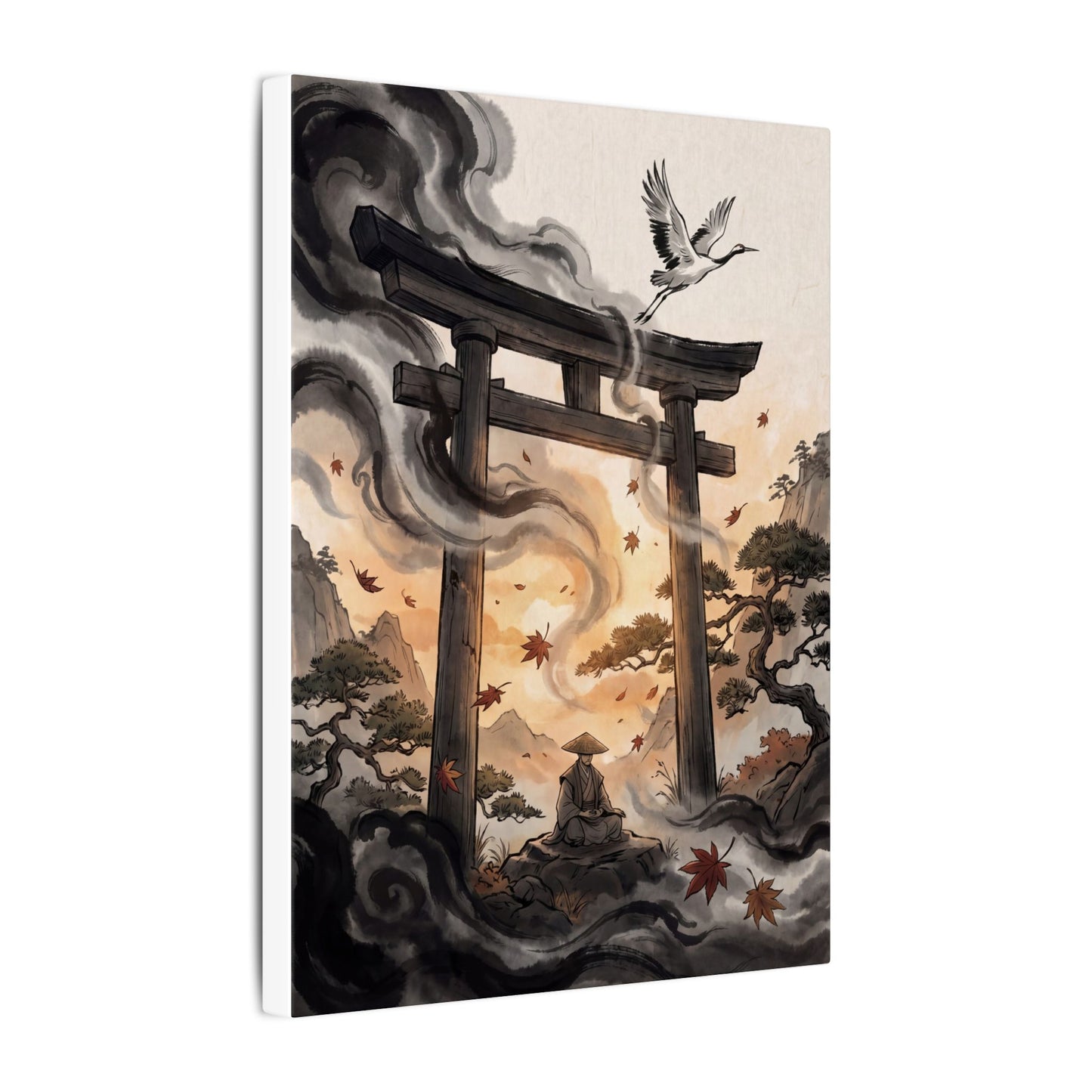 Torii Gate Ukiyo E Inspired Canvas Art | Serene Zen Art