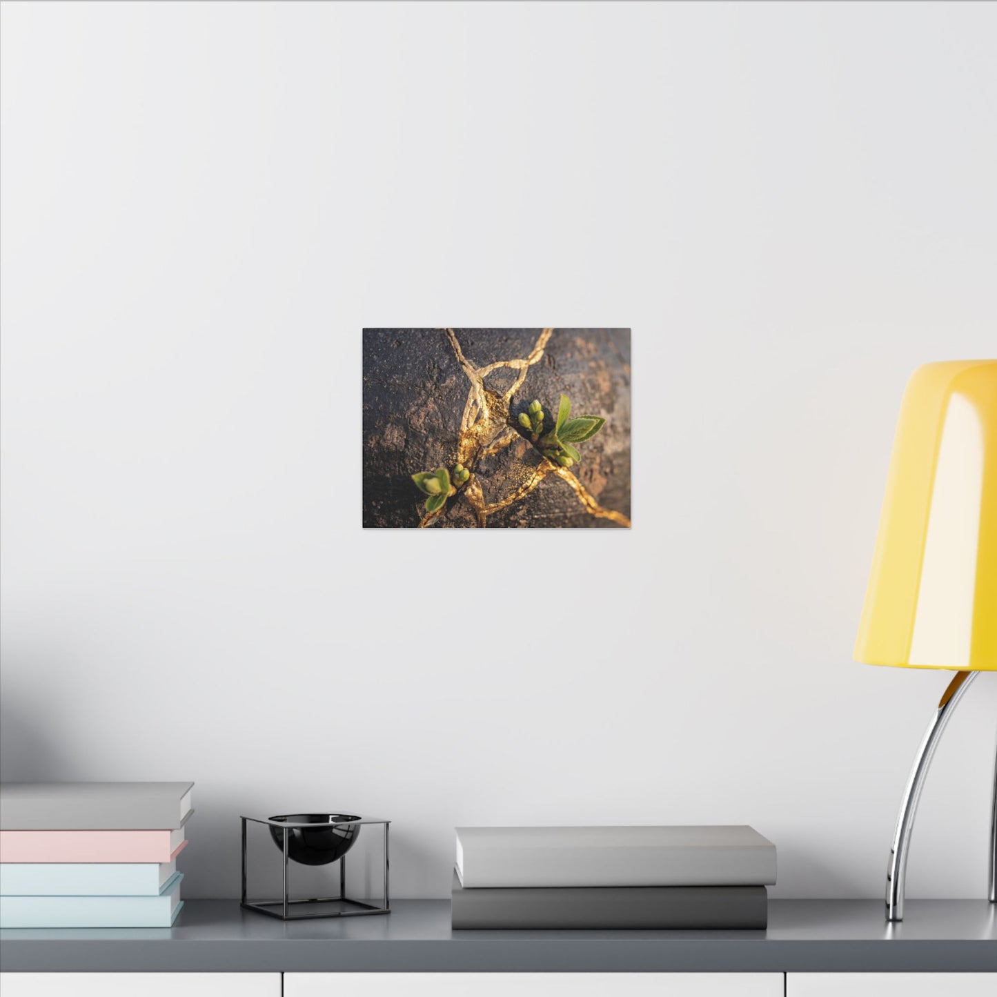 Rust Patina Gold Repair Canvas Art | Resilient Kintsugi Art
