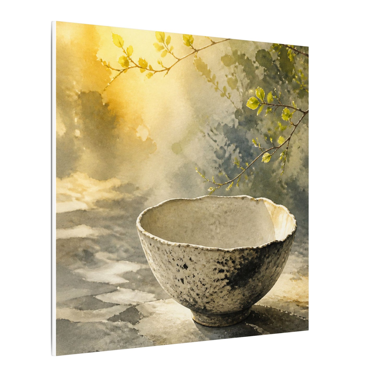 Cozy Ceramic Bowl Canvas Art - Watercolor Japandi
