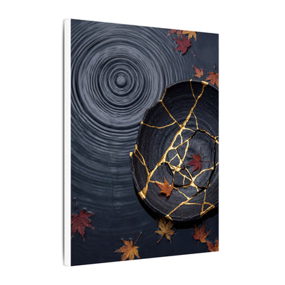 Philosophical Water Ripple Canvas Art - Gold Repair Kintsugi