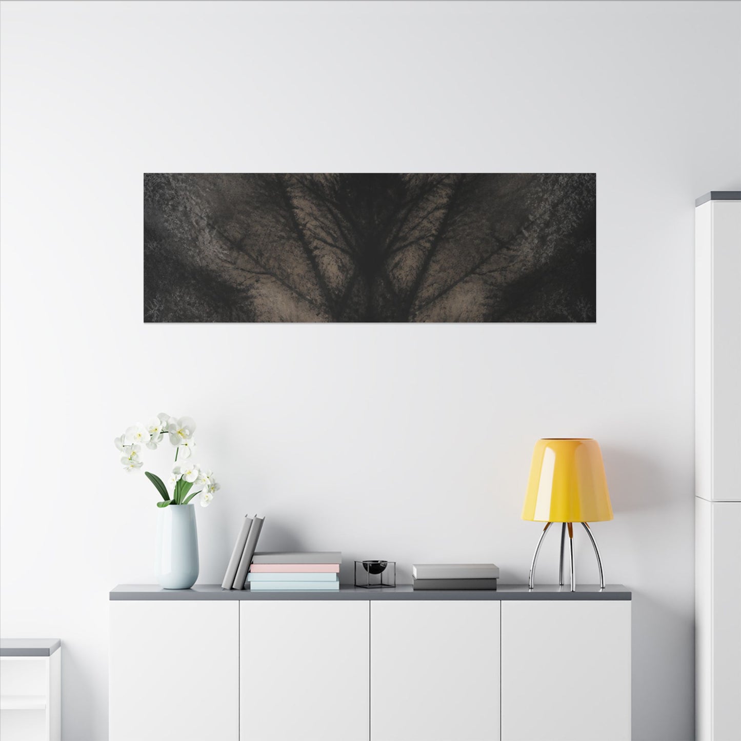 Seijaku Shadow Play Canvas Art - Dark Japandi Charcoal Ink