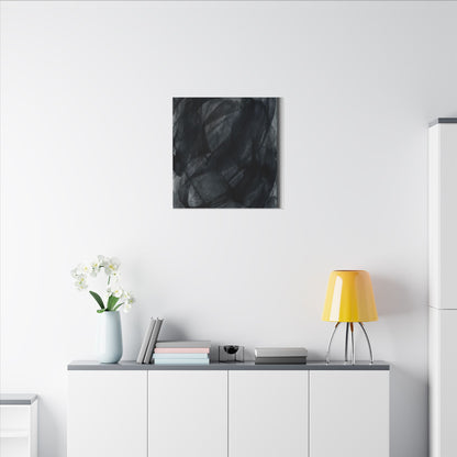 Deep Tones Dark Japandi Charcoal Canvas Art