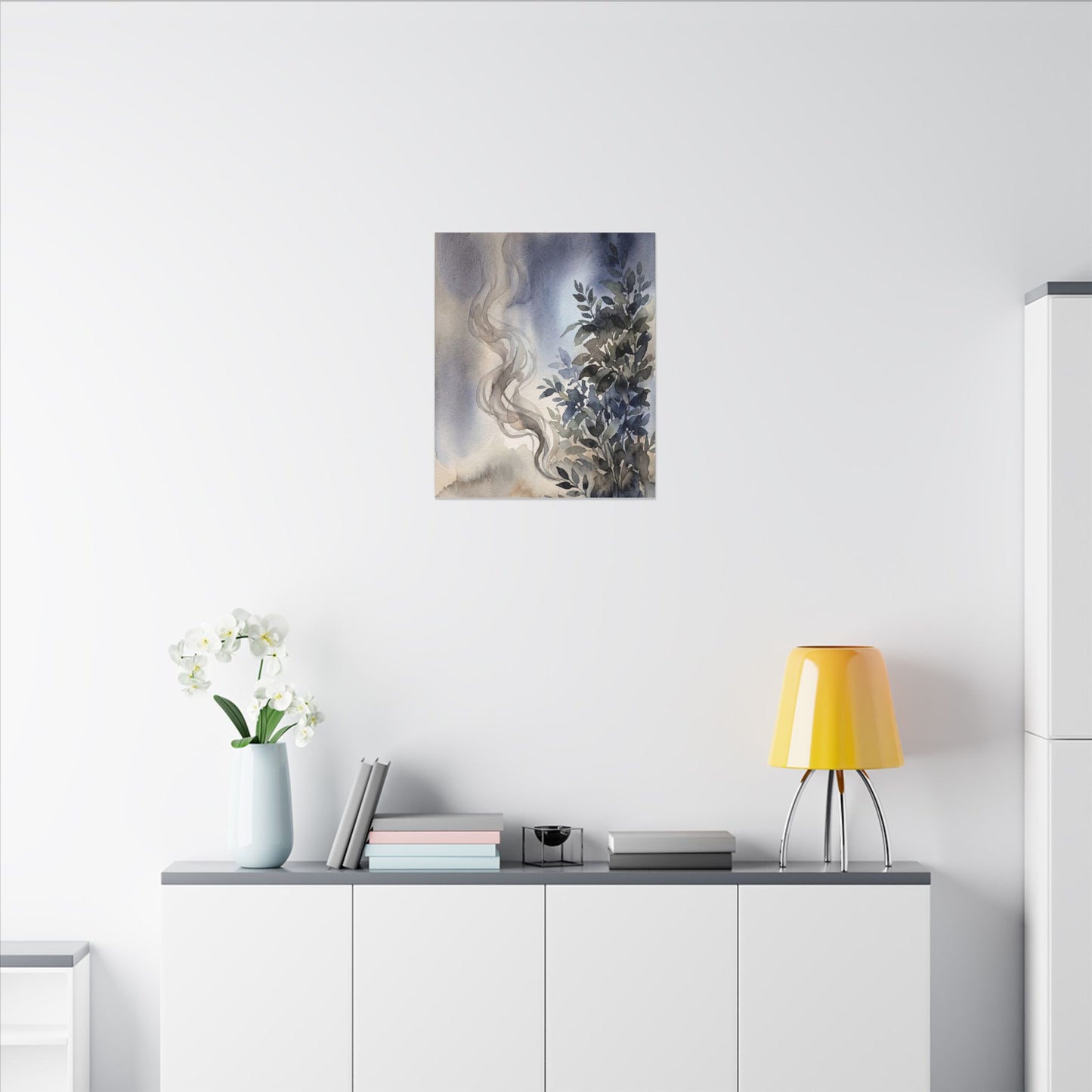 Incense Smoke Summer Canvas Art | Japandi Cozy Design