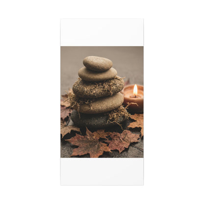 River Stones Canvas Art | Autumn Japandi Texture Art