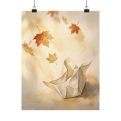 Paper Fold Watercolor Wall Art Print | Earthy Japandi Art Art Print