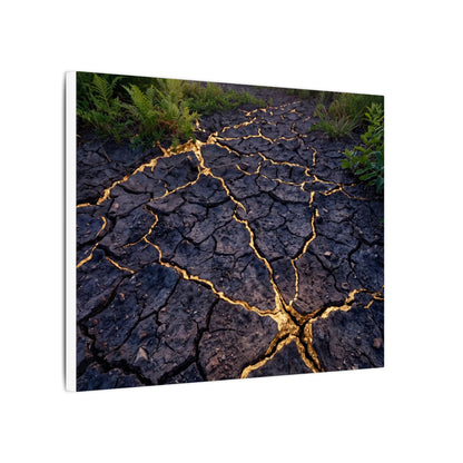 Cracked Earth Canvas Art | Summer Kintsugi Crackle Gold Art