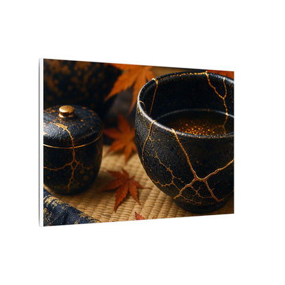 Seijaku Tea Ceremony Canvas Art - Kintsugi Gold Repair