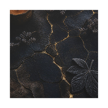 Candlelight Cracked Earth Canvas Art - Dark Japandi Ma