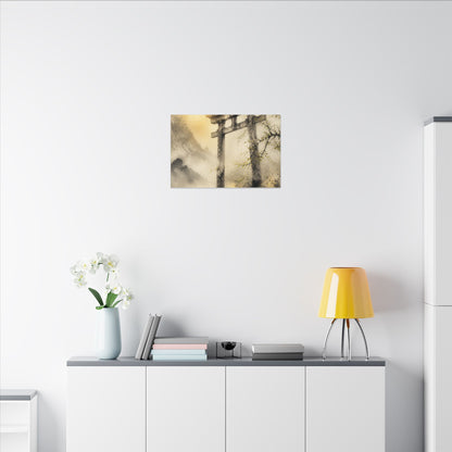Spring Torii Gate Sumi E Canvas Art | Tranquil Decor