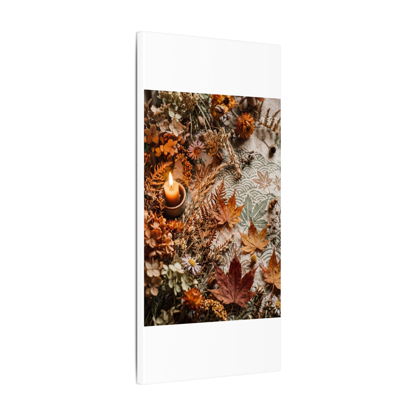 Candlelight Dried Flowers Canvas Art - Japandi Seijaku