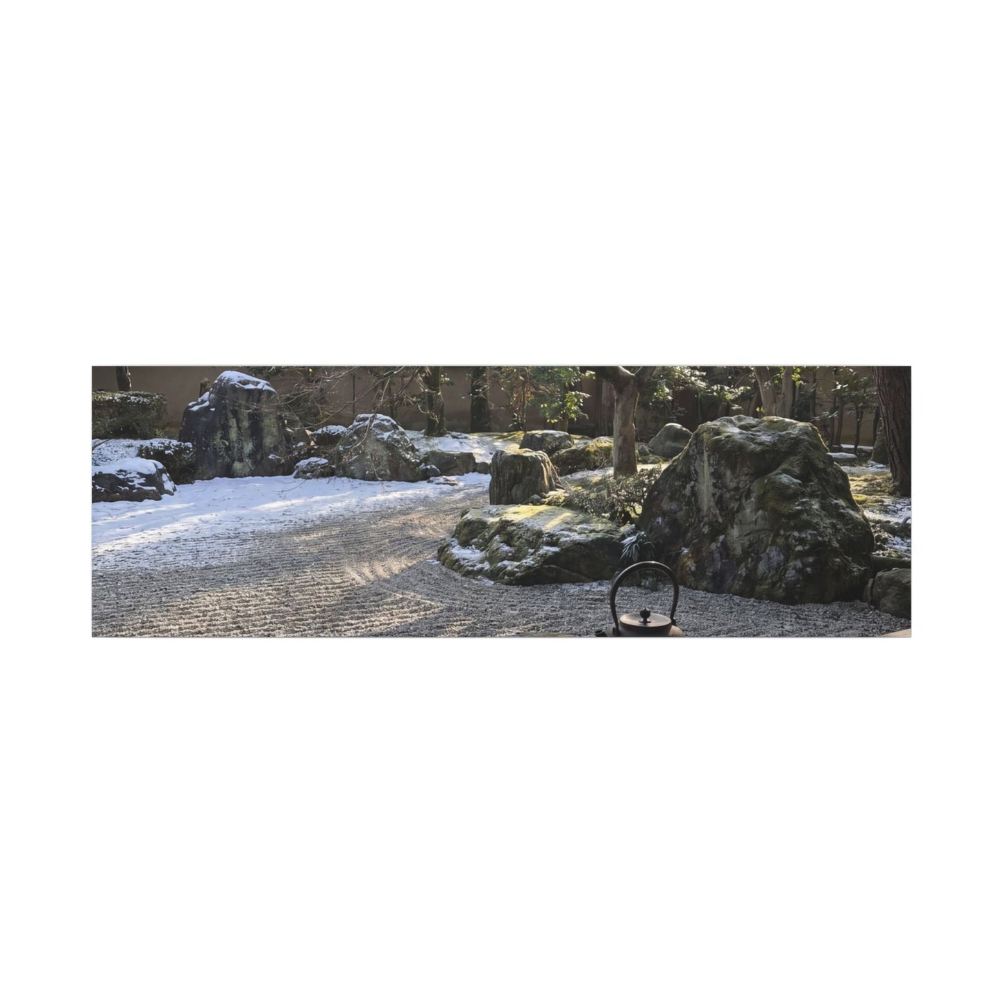 Winter Tea Ceremony Karesansui Canvas Art | Serene Decor