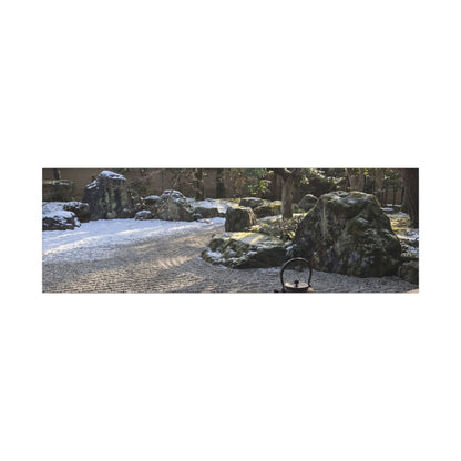 Winter Tea Ceremony Karesansui Canvas Art | Serene Decor