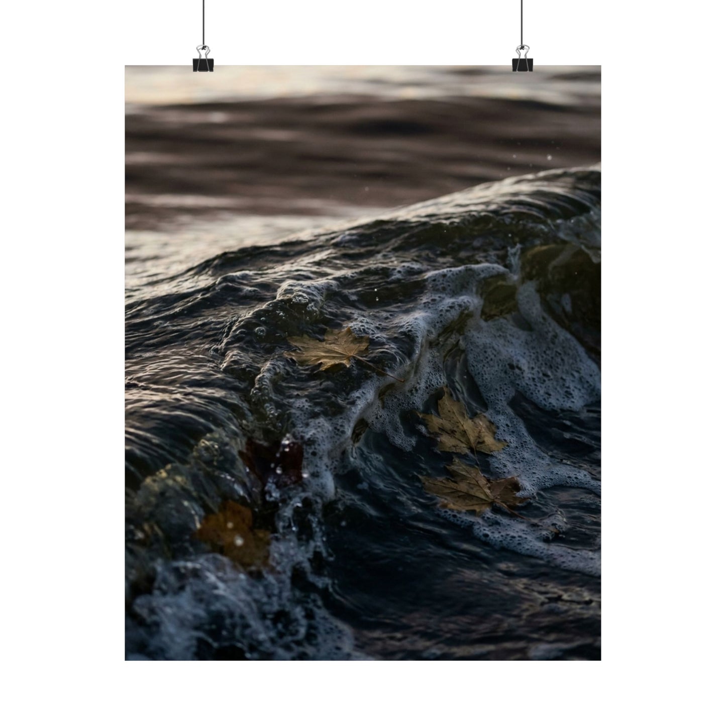 Mono No Aware Ocean Wave Wall Art Print - Dark Japandi Moody Minimal