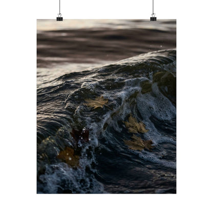 Mono No Aware Ocean Wave Wall Art Print - Dark Japandi Moody Minimal