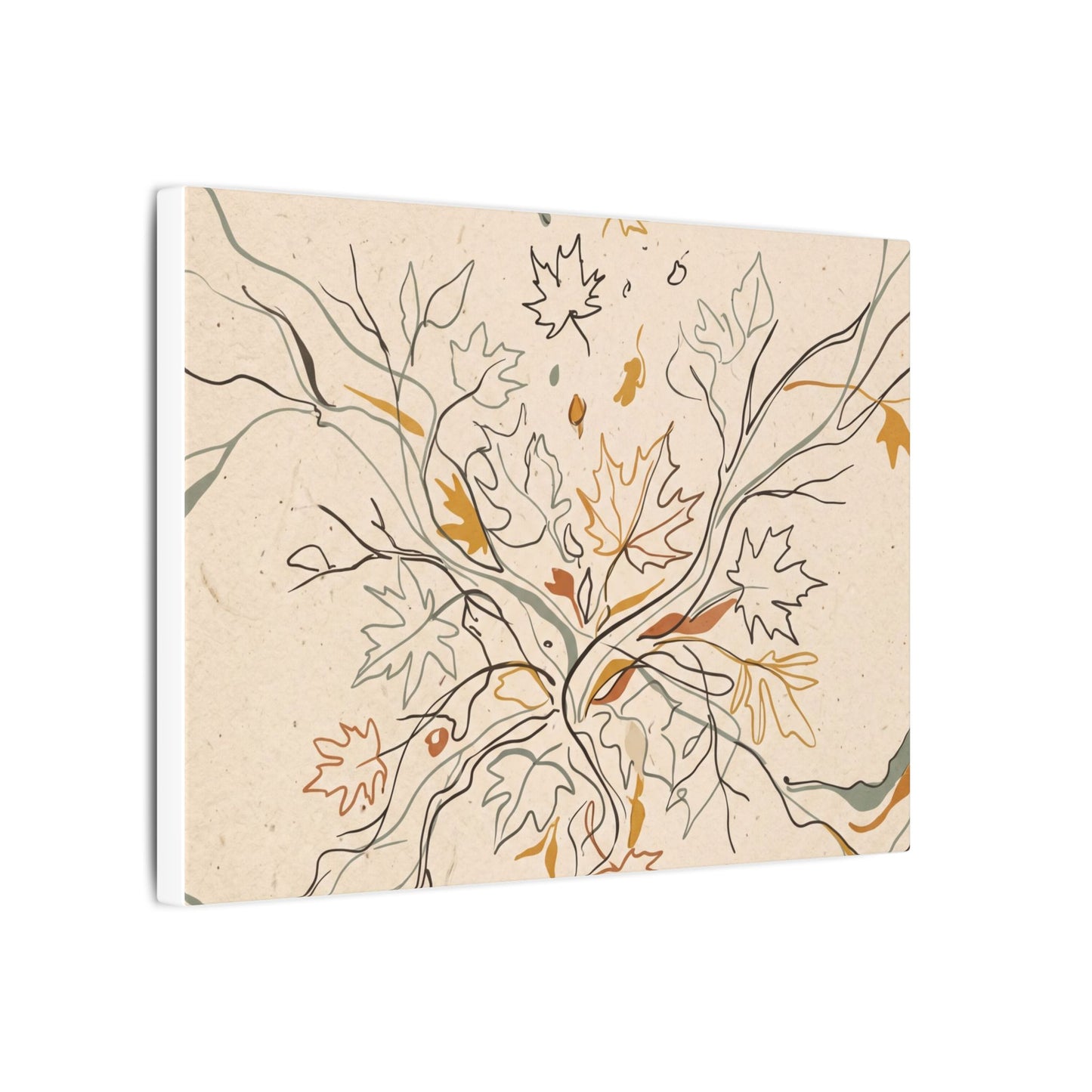 Warm Shadow Play Canvas Art - Minimal Line Japandi