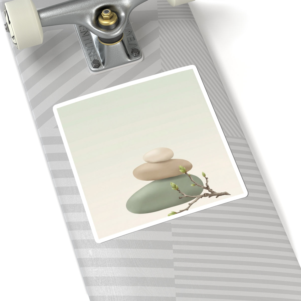 Dawn River Stones Sticker - Japandi Fukinsei Art Print