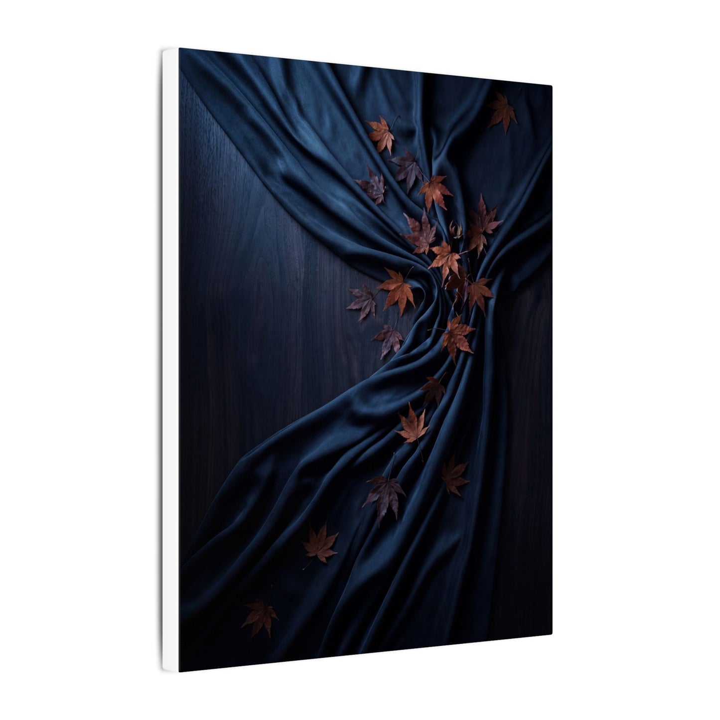 Silk Drape Autumn Canvas Art | Dark Japandi Sophisticated Design