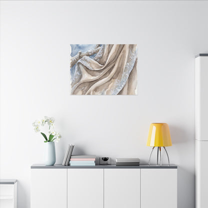 Silk Drape Winter Canvas Art | Japandi Cozy Design