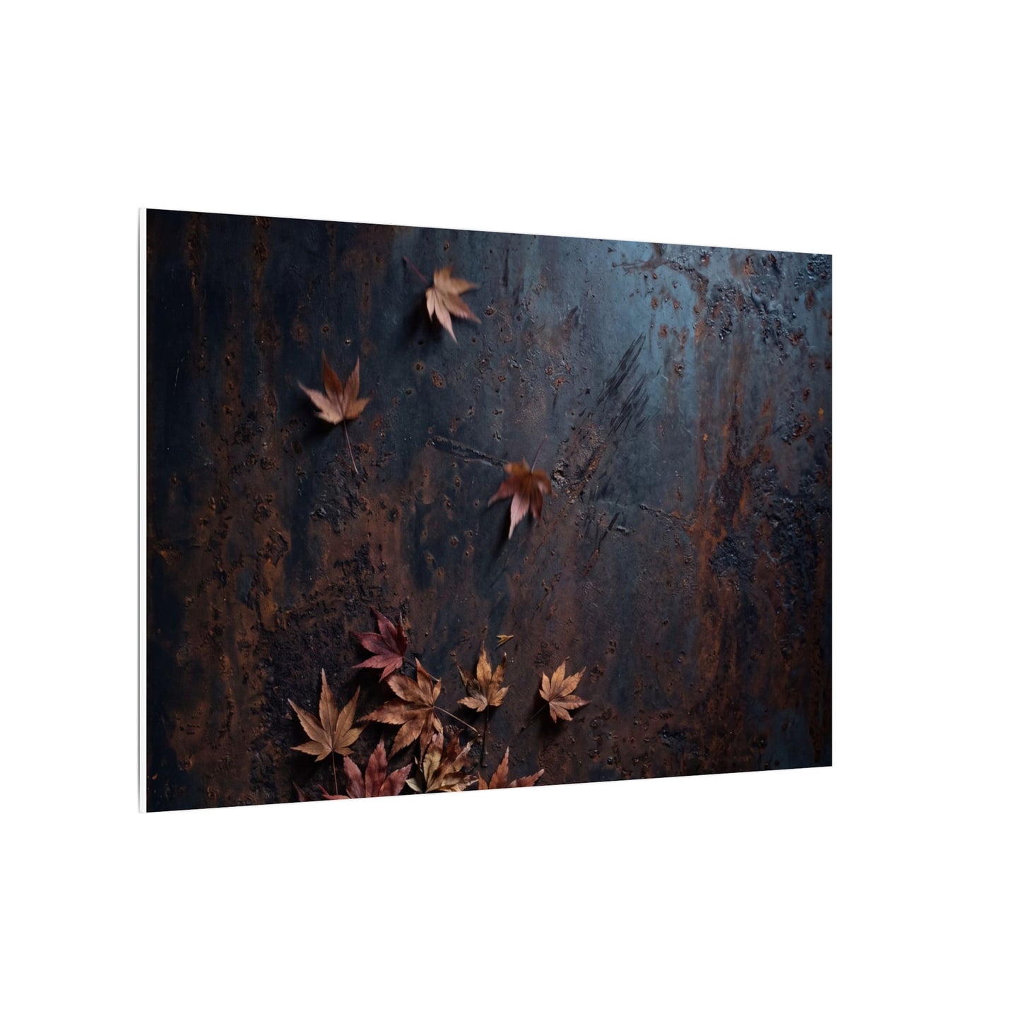 Moonlight Rust Patina Canvas Art - Dark Japandi Mono No Aware